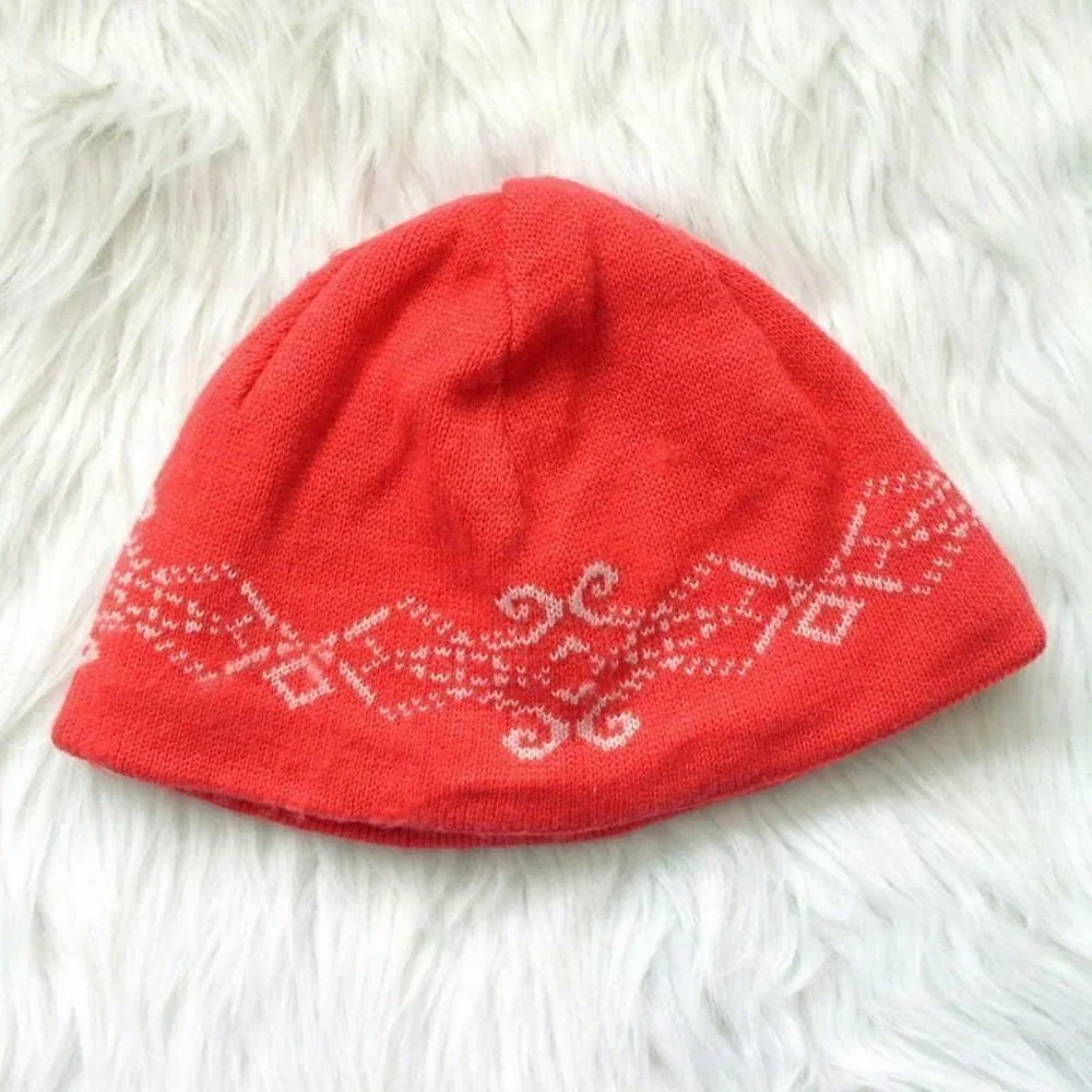 LL Bean Girls Winter Hat Pink Knit Beanie Sz S